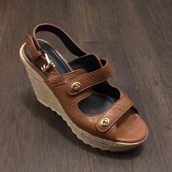 Coach Womens High Espadrille Wedge brown Sandal - Picture 9 of 9